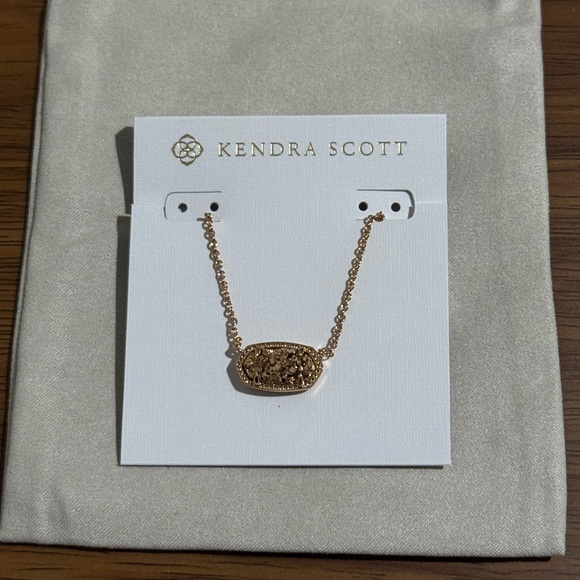 NEW Kendra Scott Elisa Rose Gold Pendant Necklace Rose Gold Drusy 20 - Picture 4 of 7